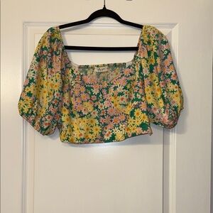 Molly Green Floral Puff Sleeve Blouse
